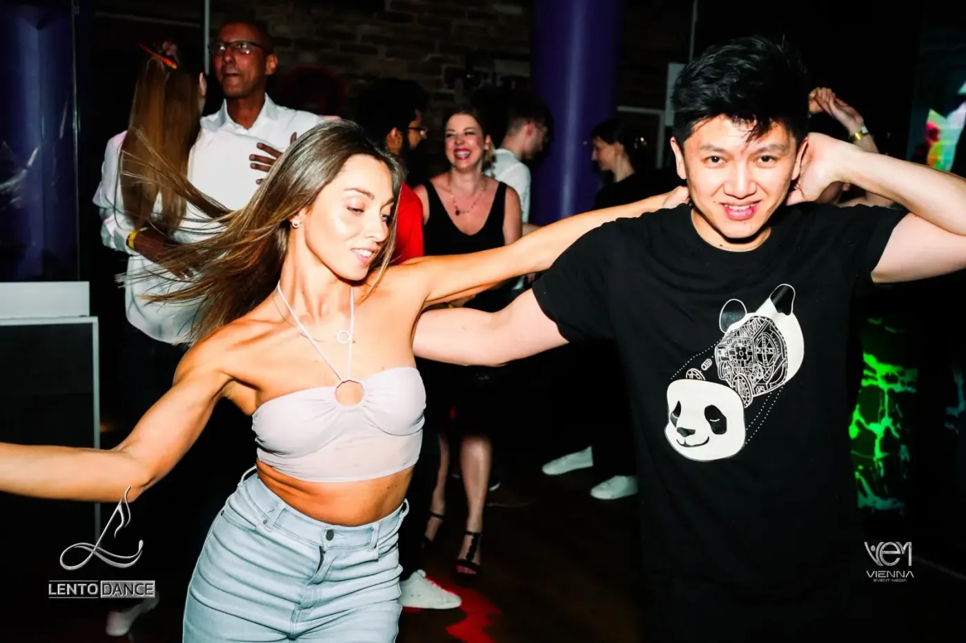 Dancers at a Lento Dance bachata social in Vienna